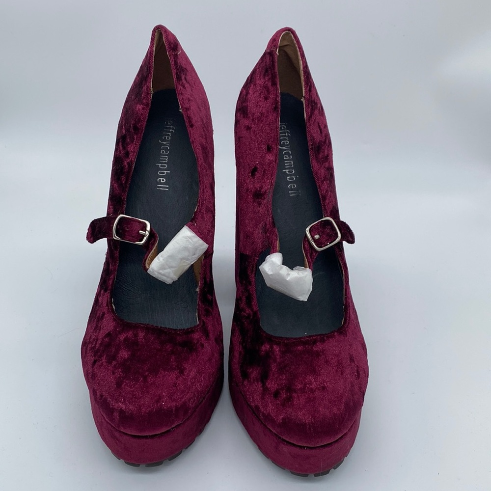 |Jeffrey Campbell Wine Velvet Adorlee Platform Heel | Color: Wine  | Size: 8M